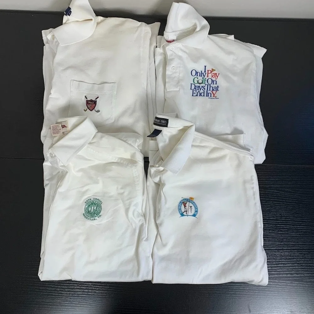 Vtg Golf Polo Shirts Bundle Nashville Ralph Lauren Southern Invitational Mens L